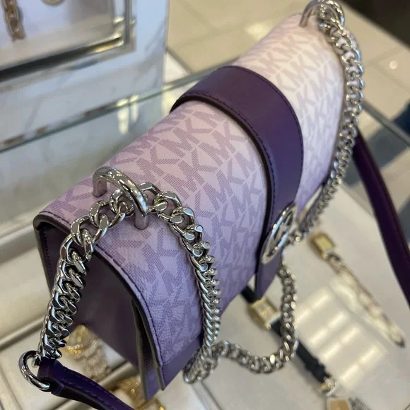 MICHAEL KORS Greenwich Md Ombré Signature Logo Tri-Fold Wallet
Dark Purple Multi - Picture 6 of 16